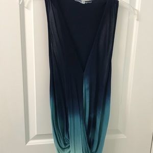 Ombré V-Neck Faux wrap tank
